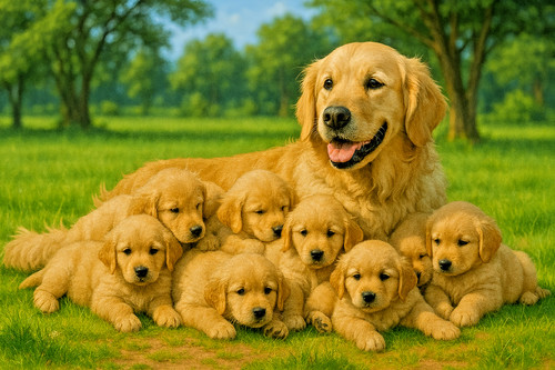 Golden retriever puppies - golden,