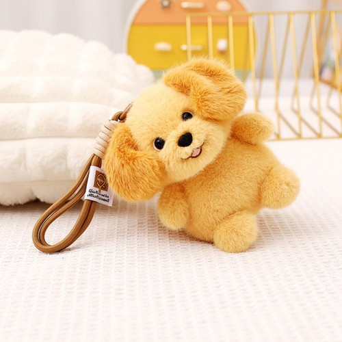 Dog stuffed keychain ornament - keychain,