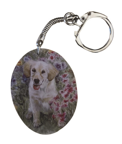 Golden retriever keyring - golden,