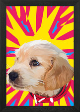 Golden retriever puppy Framed